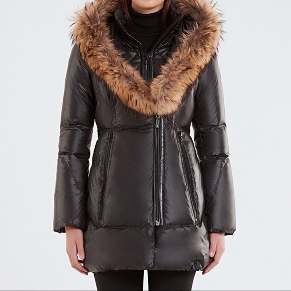 RUDSAK Marquesa Down Coat with Fur Trim